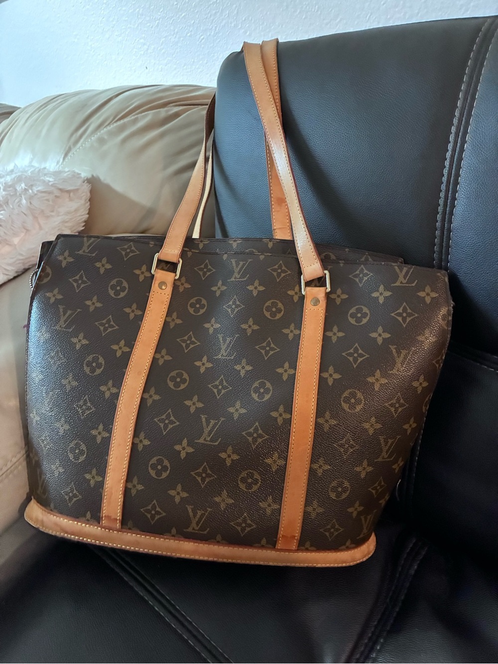 Louis Vuitton Monogram Canvas Tote in Brown and Beige